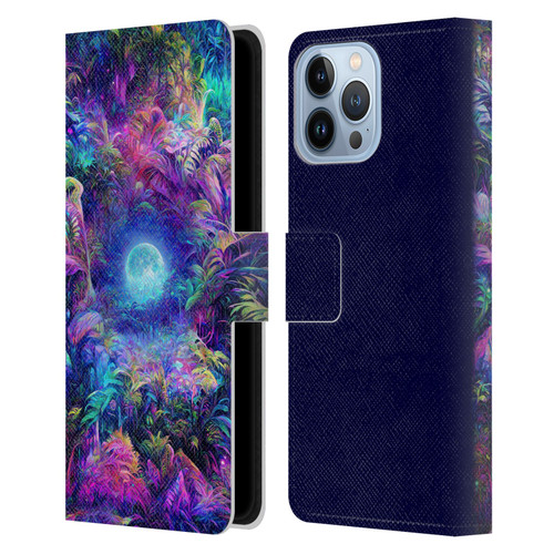 Wumples Cosmic Universe Jungle Moonrise Leather Book Wallet Case Cover For Apple iPhone 13 Pro Max
