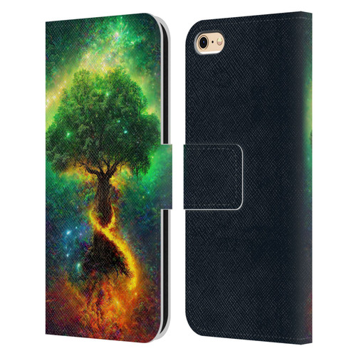Wumples Cosmic Universe Yggdrasil, Norse Tree Of Life Leather Book Wallet Case Cover For Apple iPhone 6 / iPhone 6s