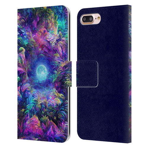 Wumples Cosmic Universe Jungle Moonrise Leather Book Wallet Case Cover For Apple iPhone 7 Plus / iPhone 8 Plus