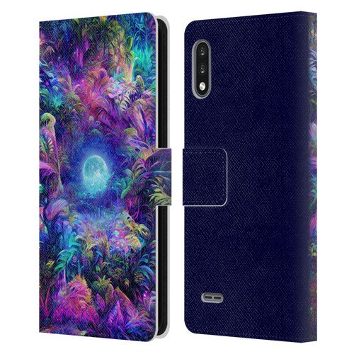 Wumples Cosmic Universe Jungle Moonrise Leather Book Wallet Case Cover For LG K22