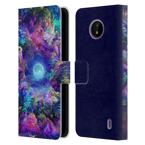 Wumples Cosmic Universe Jungle Moonrise Leather Book Wallet Case Cover For Nokia C10 / C20