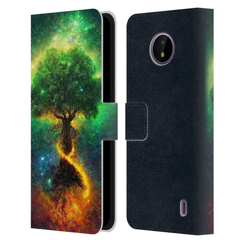 Wumples Cosmic Universe Yggdrasil, Norse Tree Of Life Leather Book Wallet Case Cover For Nokia C10 / C20