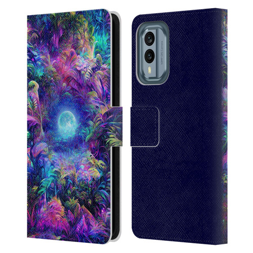 Wumples Cosmic Universe Jungle Moonrise Leather Book Wallet Case Cover For Nokia X30