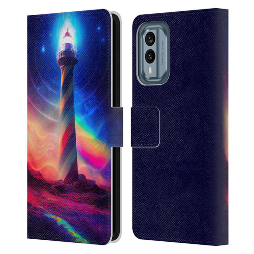 Wumples Cosmic Universe Lighthouse Leather Book Wallet Case Cover For Nokia X30
