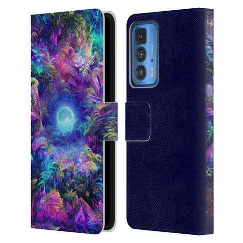 Wumples Cosmic Universe Jungle Moonrise Leather Book Wallet Case Cover For Motorola Edge 20 Pro