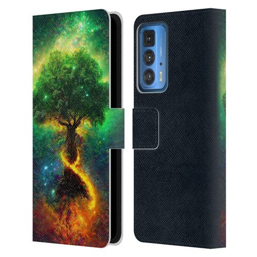 Wumples Cosmic Universe Yggdrasil, Norse Tree Of Life Leather Book Wallet Case Cover For Motorola Edge 20 Pro