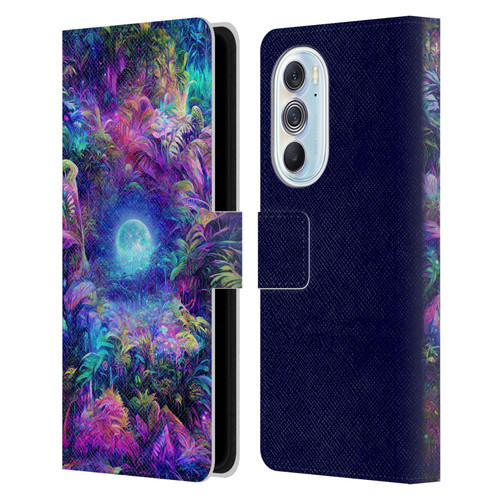 Wumples Cosmic Universe Jungle Moonrise Leather Book Wallet Case Cover For Motorola Edge X30