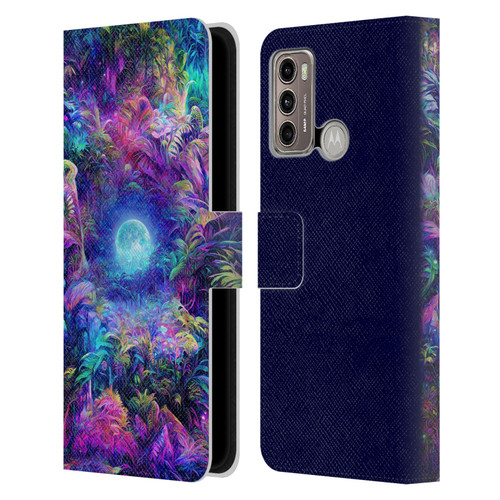 Wumples Cosmic Universe Jungle Moonrise Leather Book Wallet Case Cover For Motorola Moto G60 / Moto G40 Fusion