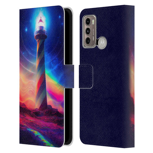 Wumples Cosmic Universe Lighthouse Leather Book Wallet Case Cover For Motorola Moto G60 / Moto G40 Fusion