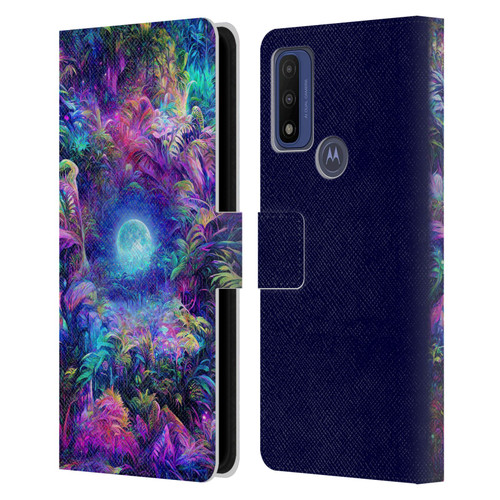 Wumples Cosmic Universe Jungle Moonrise Leather Book Wallet Case Cover For Motorola G Pure