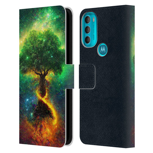 Wumples Cosmic Universe Yggdrasil, Norse Tree Of Life Leather Book Wallet Case Cover For Motorola Moto G71 5G