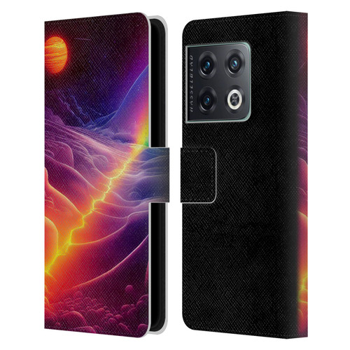 Wumples Cosmic Universe A Chasm On A Distant Moon Leather Book Wallet Case Cover For OnePlus 10 Pro