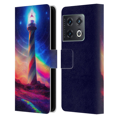 Wumples Cosmic Universe Lighthouse Leather Book Wallet Case Cover For OnePlus 10 Pro