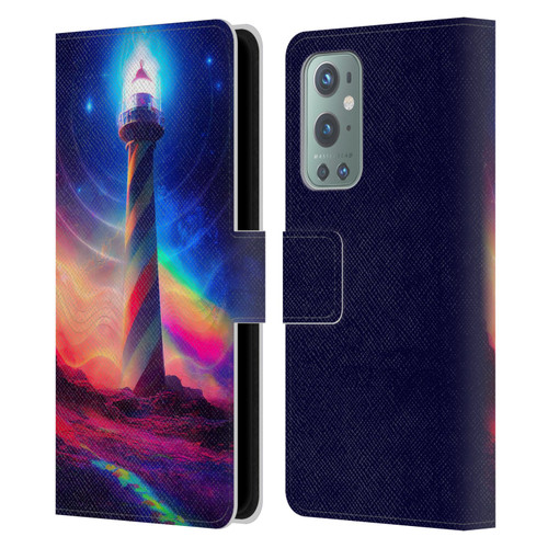 Wumples Cosmic Universe Lighthouse Leather Book Wallet Case Cover For OnePlus 9