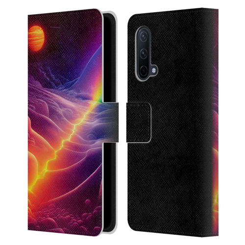 Wumples Cosmic Universe A Chasm On A Distant Moon Leather Book Wallet Case Cover For OnePlus Nord CE 5G