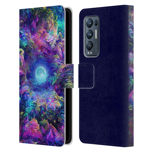 Wumples Cosmic Universe Jungle Moonrise Leather Book Wallet Case Cover For OPPO Find X3 Neo / Reno5 Pro+ 5G