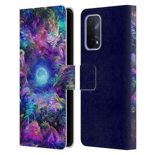 Wumples Cosmic Universe Jungle Moonrise Leather Book Wallet Case Cover For OPPO A54 5G