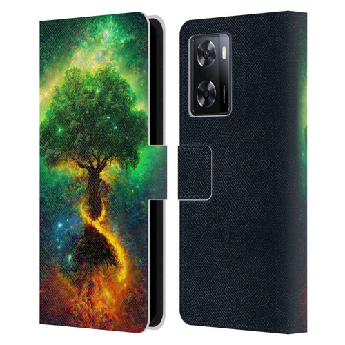 Wumples Cosmic Universe Yggdrasil, Norse Tree Of Life Leather Book Wallet Case Cover For OPPO A57s