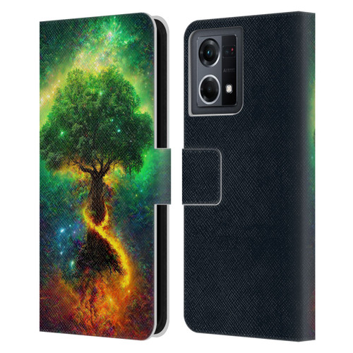 Wumples Cosmic Universe Yggdrasil, Norse Tree Of Life Leather Book Wallet Case Cover For OPPO Reno8 4G
