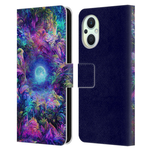 Wumples Cosmic Universe Jungle Moonrise Leather Book Wallet Case Cover For OPPO Reno8 Lite