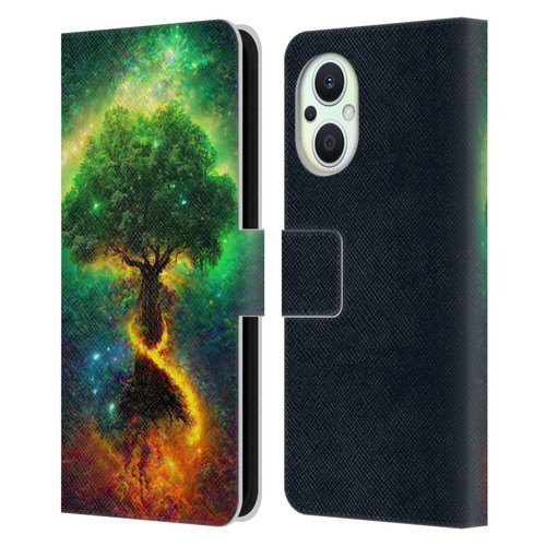 Wumples Cosmic Universe Yggdrasil, Norse Tree Of Life Leather Book Wallet Case Cover For OPPO Reno8 Lite