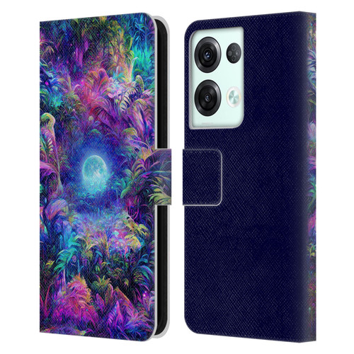 Wumples Cosmic Universe Jungle Moonrise Leather Book Wallet Case Cover For OPPO Reno8 Pro