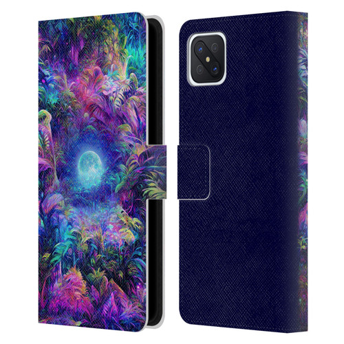 Wumples Cosmic Universe Jungle Moonrise Leather Book Wallet Case Cover For OPPO Reno4 Z 5G