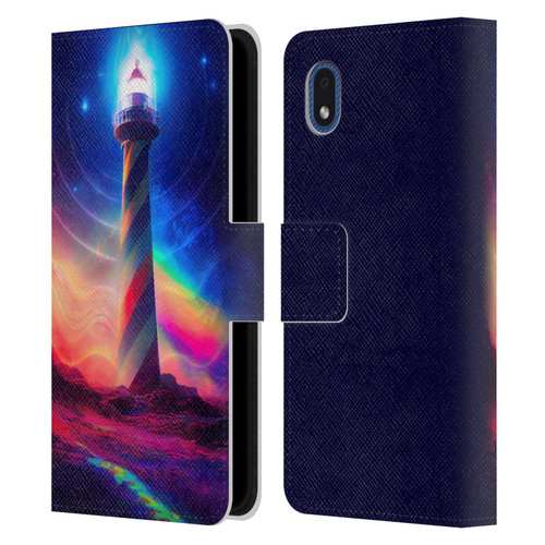 Wumples Cosmic Universe Lighthouse Leather Book Wallet Case Cover For Samsung Galaxy A01 Core (2020)