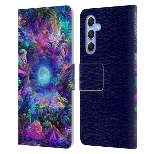 Wumples Cosmic Universe Jungle Moonrise Leather Book Wallet Case Cover For Samsung Galaxy A34 5G