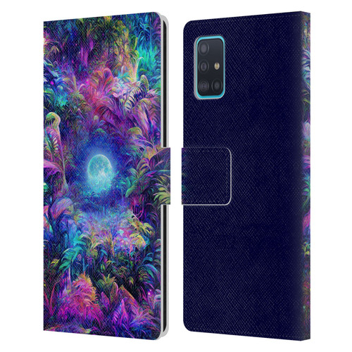 Wumples Cosmic Universe Jungle Moonrise Leather Book Wallet Case Cover For Samsung Galaxy A51 (2019)