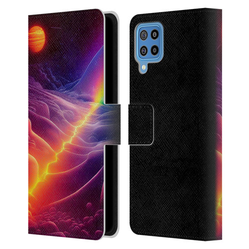 Wumples Cosmic Universe A Chasm On A Distant Moon Leather Book Wallet Case Cover For Samsung Galaxy F22 (2021)