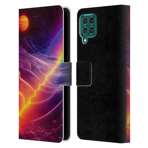 Wumples Cosmic Universe A Chasm On A Distant Moon Leather Book Wallet Case Cover For Samsung Galaxy F62 (2021)