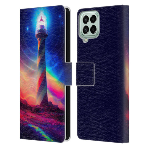 Wumples Cosmic Universe Lighthouse Leather Book Wallet Case Cover For Samsung Galaxy M33 (2022)