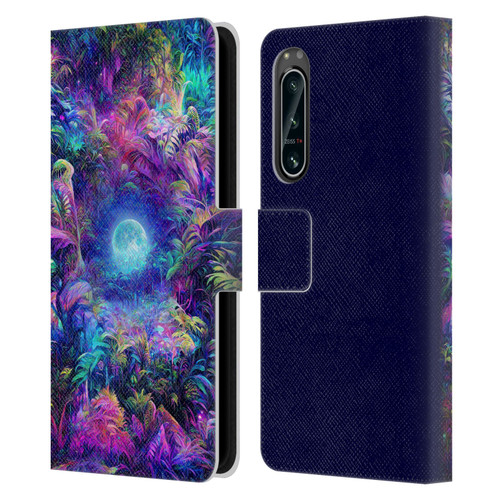 Wumples Cosmic Universe Jungle Moonrise Leather Book Wallet Case Cover For Sony Xperia 5 IV