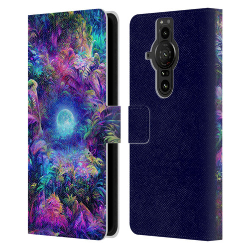 Wumples Cosmic Universe Jungle Moonrise Leather Book Wallet Case Cover For Sony Xperia Pro-I