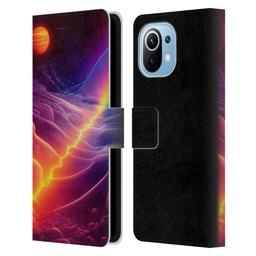 Wumples Cosmic Universe A Chasm On A Distant Moon Leather Book Wallet Case Cover For Xiaomi Mi 11