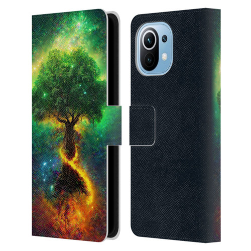 Wumples Cosmic Universe Yggdrasil, Norse Tree Of Life Leather Book Wallet Case Cover For Xiaomi Mi 11