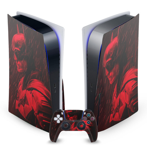 The Batman Neo-Noir and Posters Rain Vinyl Sticker Skin Decal Cover for Sony PS5 Disc Edition Bundle
