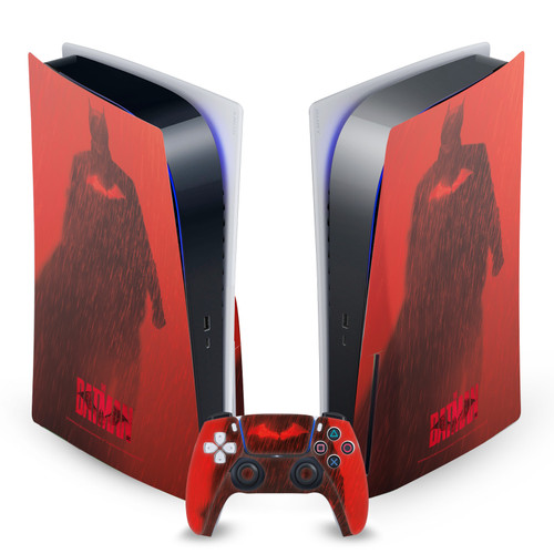 The Batman Neo-Noir and Posters Red Rain Vinyl Sticker Skin Decal Cover for Sony PS5 Disc Edition Bundle