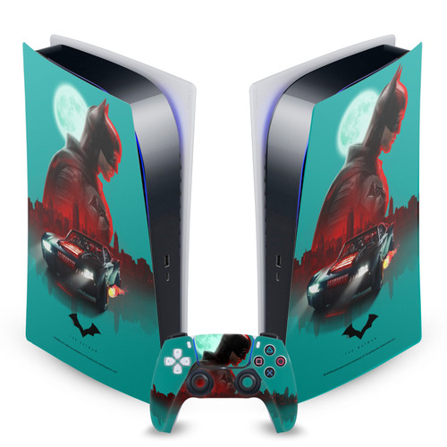 The Batman Neo-Noir and Posters Gotham Batmobile Vinyl Sticker Skin Decal Cover for Sony PS5 Digital Edition Bundle