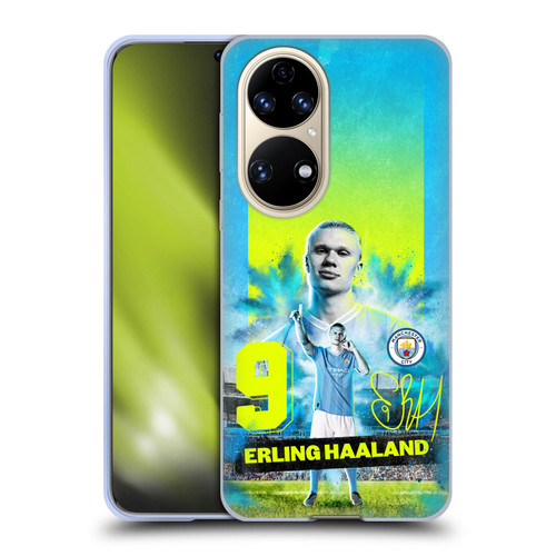 Manchester City Man City FC 2023/24 First Team Erling Haaland Soft Gel Case for Huawei P50