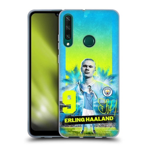 Manchester City Man City FC 2023/24 First Team Erling Haaland Soft Gel Case for Huawei Y6p