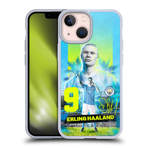 Manchester City Man City FC 2023/24 First Team Erling Haaland Soft Gel Case for Apple iPhone 13 Mini