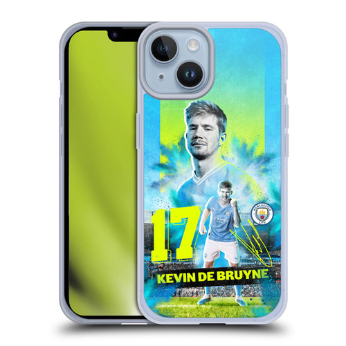 Manchester City Man City FC 2023/24 First Team Kevin De Bruyne Soft Gel Case for Apple iPhone 14