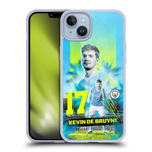 Manchester City Man City FC 2023/24 First Team Kevin De Bruyne Soft Gel Case for Apple iPhone 14 Plus