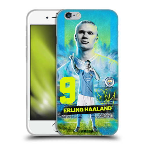 Manchester City Man City FC 2023/24 First Team Erling Haaland Soft Gel Case for Apple iPhone 6 / iPhone 6s