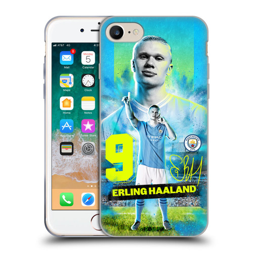 Manchester City Man City FC 2023/24 First Team Erling Haaland Soft Gel Case for Apple iPhone 7 / 8 / SE 2020 & 2022