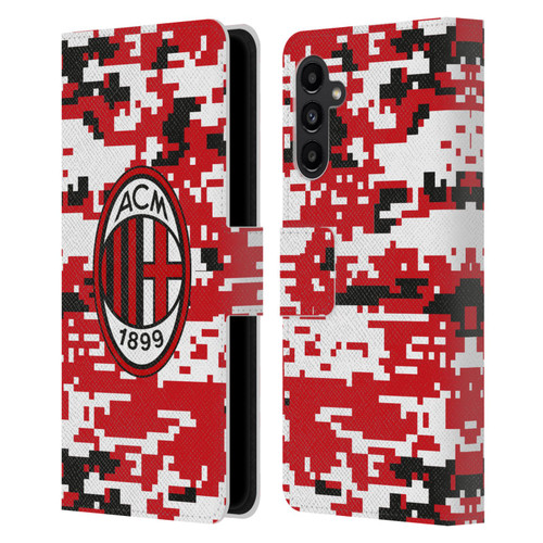 AC Milan Crest Patterns Digital Camouflage Leather Book Wallet Case Cover For Samsung Galaxy A13 5G (2021)