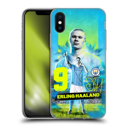 Manchester City Man City FC 2023/24 First Team Erling Haaland Soft Gel Case for Apple iPhone X / iPhone XS