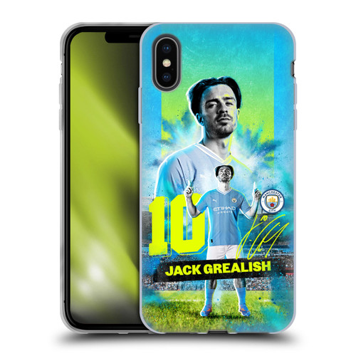 Manchester City Man City FC 2023/24 First Team Jack Grealish Soft Gel Case for Apple iPhone XS Max